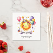 Serviette En Papier Sunshine Nom personnalisé Joyeux papier d'annivers (En situation)