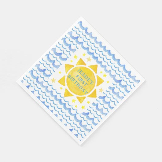 Serviette En Papier Sunshine Ocean & Stars serviettes d'anniversaire - (Coin)