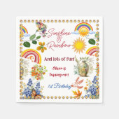 Serviette En Papier Sunshine Rainbow Spring Garden Butterfly Anniversa (Devant)