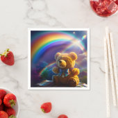 Serviette En Papier Sunshine Rainbow Teddy Bear Wonderland (En situation)