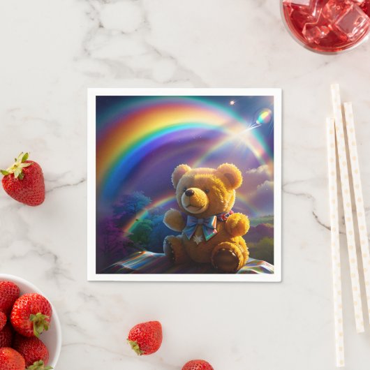 Serviette En Papier Sunshine Rainbow Teddy Bear Wonderland (En situation)