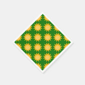 Serviette En Papier Sunshine Sun Pattern Design On Green  (Coin)