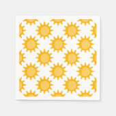 Serviette En Papier Sunshine Sun Pattern Design On White  (Devant)
