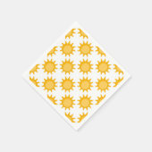 Serviette En Papier Sunshine Sun Pattern Design On White  (Coin)