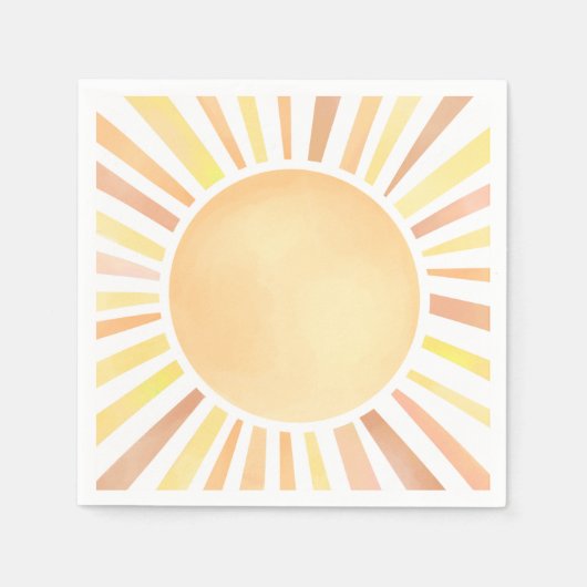 Serviette En Papier Sunshine Yellow Orange Sun (Devant)