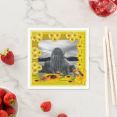 Serviette En Papier Sunshine Yellow Sunflower Photo Frame (En situation)