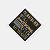 Serviette En Papier Super 80e anniversaire personnalisé (Coin)