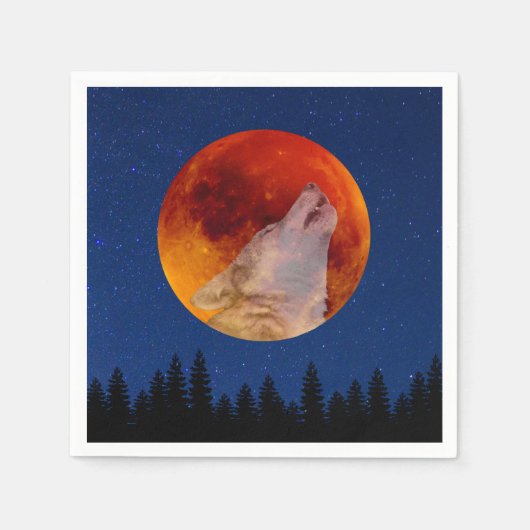 Serviette En Papier Super Blood Wolf Moon 2019 (Devant)