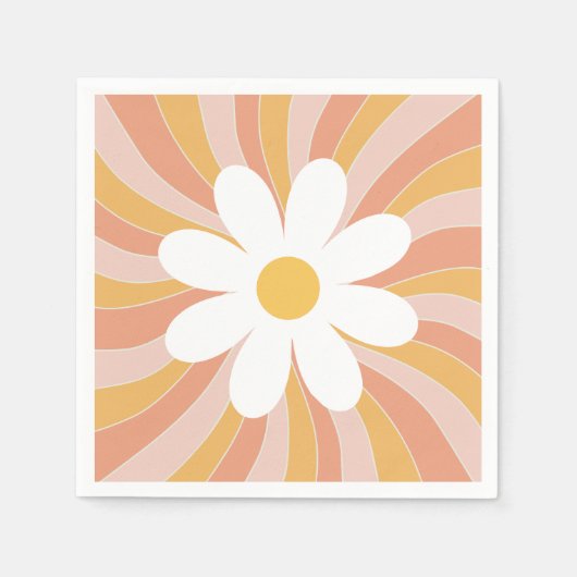 Serviette En Papier Super Boho Retro Daisy Sunshine (Devant)