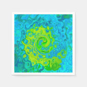 Serviette En Papier Super Chartreuse et Aquamarine Liquide Swirl (Devant)