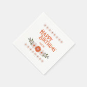 Serviette En Papier Super Daisy Hippie Flora Leaf Joyeux anniversaire (Coin)