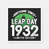 Serviette En Papier Super depuis 1932 Leap Année Jour Février 29 Anniv (Devant)