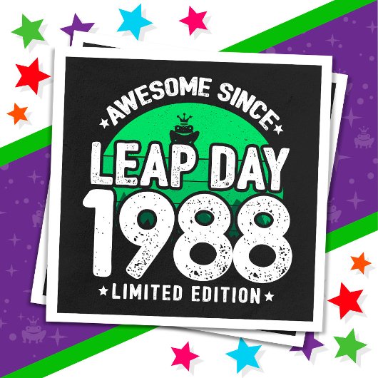 Serviette En Papier Super depuis 1988 Leap Année Jour Février 29 Anniv