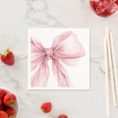 Serviette En Papier Super Elegant Blush Rose Bow Girl Anniversaire (En situation)