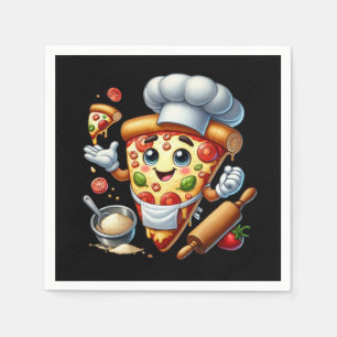 Serviette En Papier Super fête des amateurs de pizza