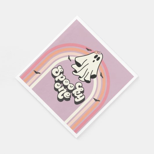 Serviette En Papier super Ghost retro Halloween Éffrayant Un Anniversa (Coin)