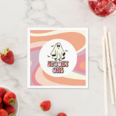 Serviette En Papier super Ghost retro Halloween Éffrayant Un Anniversa (En situation)