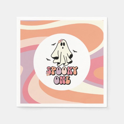 Serviette En Papier super Ghost retro Halloween Éffrayant Un Anniversa (Devant)