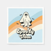 Serviette En Papier super Ghost retro Halloween Éffrayant Vibes Bleues (Devant)