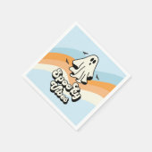 Serviette En Papier super Ghost retro Halloween Éffrayant Vibes Bleues (Coin)