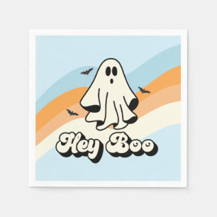 Serviette En Papier super Ghost retro Halloween Hey Boo Éffrayant
