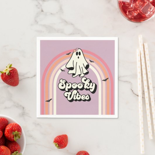 Serviette En Papier super Ghost retro Halloween Vibes Éffrayantes Anni (En situation)