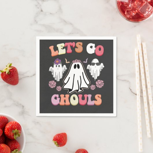 Serviette En Papier Super Go Ghouls Halloween Ghost Retro (En situation)