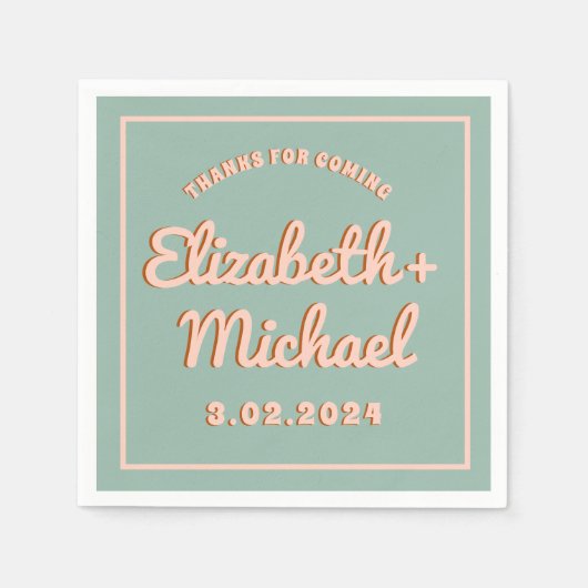 Serviette En Papier Super Gras Bleu Rose Funky (Devant)