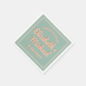 Serviette En Papier Super Gras Bleu Rose Funky (Coin)