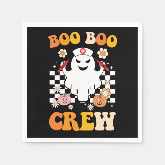 Serviette En Papier Super Halloween Boo Boo Crew Nurse Ghost (Devant)