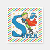 Serviette En Papier Super Hero Boy 5Anniversaire Papier Napkins (Devant)