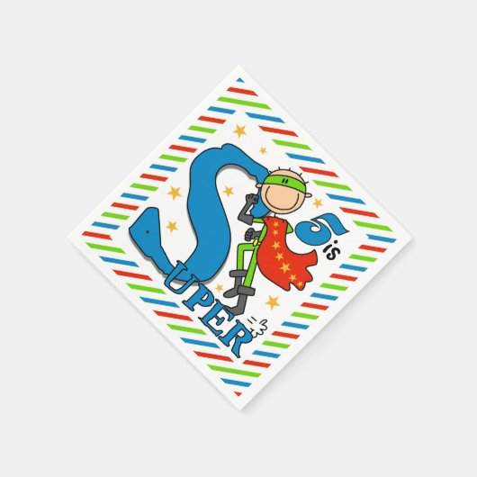 Serviette En Papier Super Hero Boy 5Anniversaire Papier Napkins (Coin)