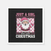 Serviette En Papier Super Juste Une Fille Qui Aime Noël Noël Noël Père (Devant)