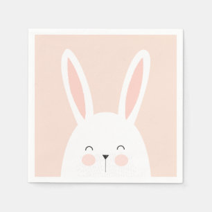Serviette En Papier Super Kawaii mignon lapin de Pâques.