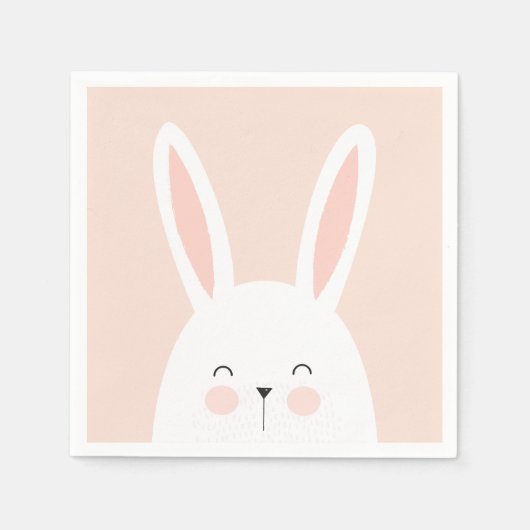 Serviette En Papier Super Kawaii mignon lapin de Pâques. (Devant)
