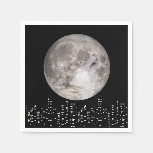Serviette En Papier Super Lune du Loup (Devant)