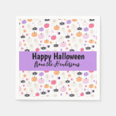 Serviette En Papier Super mignonne Moderne violet citrouille Halloween (Devant)
