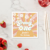 Serviette En Papier Super One Boho Retro Daisy Sunshine 1er anniversai (En situation)