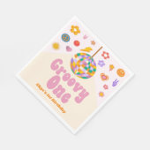 Serviette En Papier Super One Retro Disco Ball 1er anniversaire (Coin)