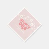 Serviette En Papier Super One Retro marguerite boho fleurie premier an (Coin)