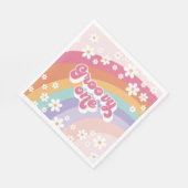 Serviette En Papier Super One Retro Rainbow 1er anniversaire (Coin)