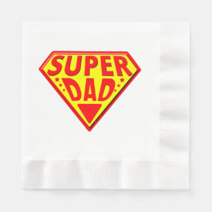 Serviette En Papier Super Papa - Bonne Fête des pères