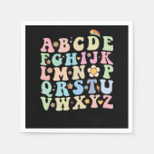 Serviette En Papier Super PrK Kindergarten Alphabet ABC Retro (Devant)