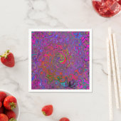 Serviette En Papier Super psychédélique Magenta Retro Liquide Swirl (En situation)