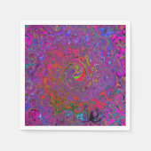 Serviette En Papier Super psychédélique Magenta Retro Liquide Swirl (Devant)