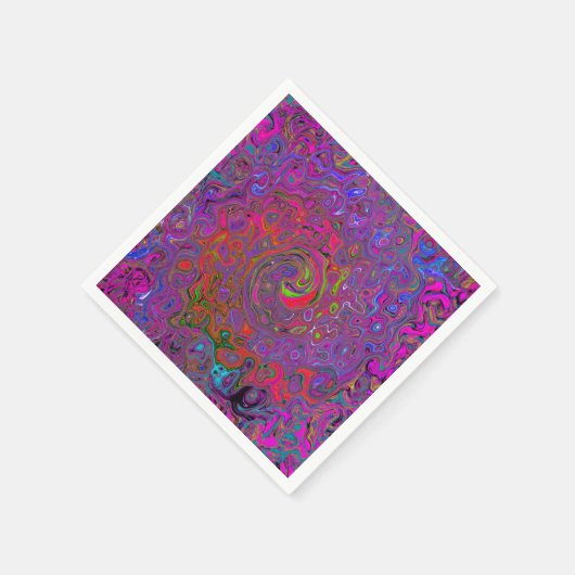 Serviette En Papier Super psychédélique Magenta Retro Liquide Swirl (Coin)