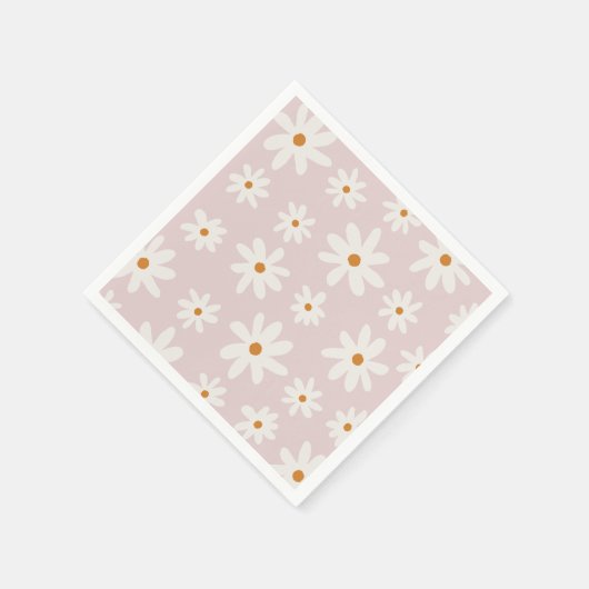 Serviette En Papier Super Retro Blush Rose Daisy (Coin)