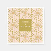 Serviette En Papier Super Retro Chartreuse Botanique Personnalisé Mari (Devant)