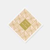 Serviette En Papier Super Retro Chartreuse Botanique Personnalisé Mari (Coin)