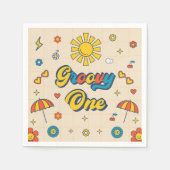 Serviette En Papier Super Retro Daisy fête d'anniversaire (Devant)